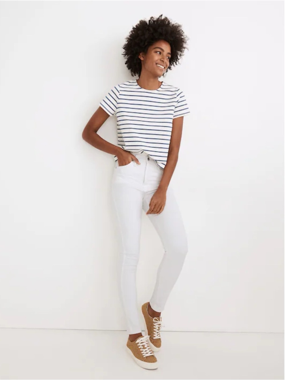 Madewell 10" High-Rise Skinny Jeans in Pure White